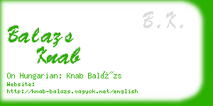 balazs knab business card